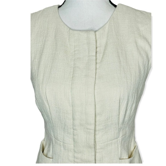 J. Crew Beige Tweed Capped Sleeves Popover Top. Size 2 - Picture 3 of 12